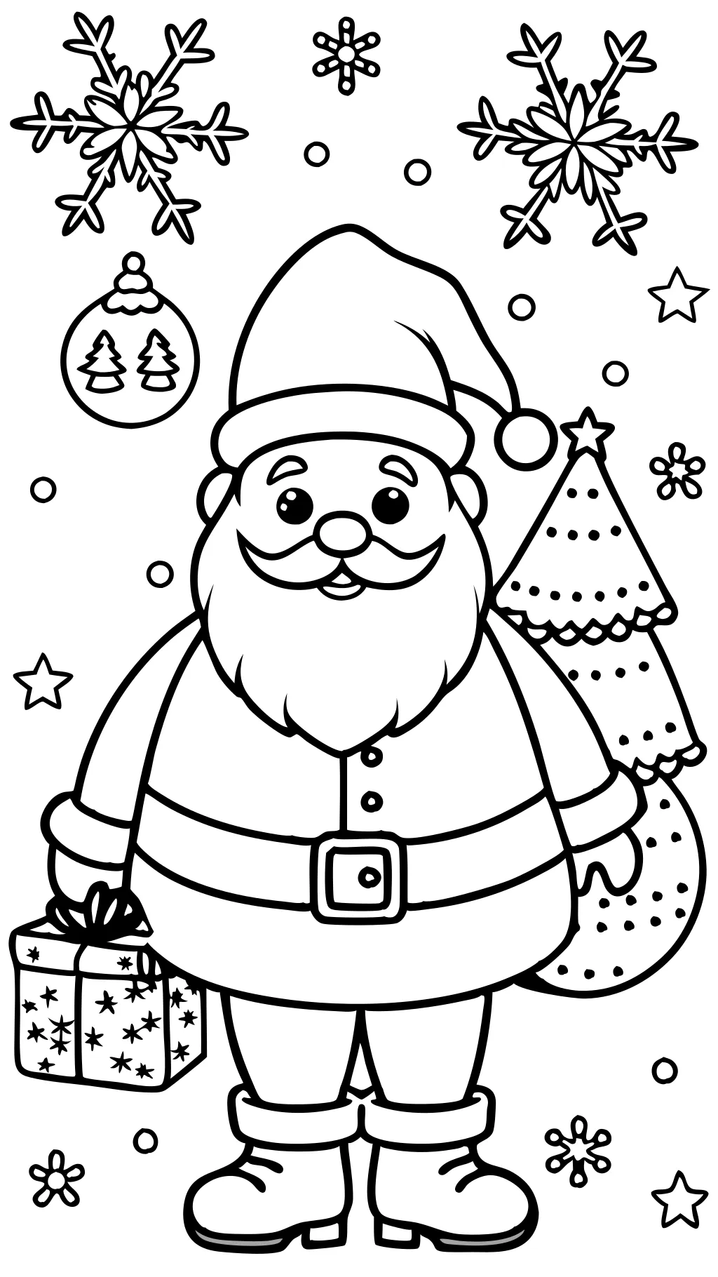 coloring page of santa claus